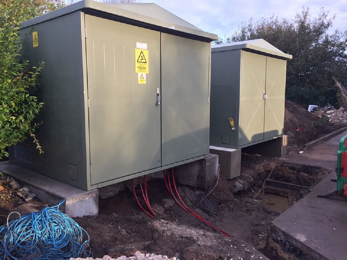 A glass fibre enclosure provided for a client to expand and increase capacity at site.  This included a floor standing distribution panel, which was designed and built in house.  A civil works and liason with the network service provider handled by Interflex